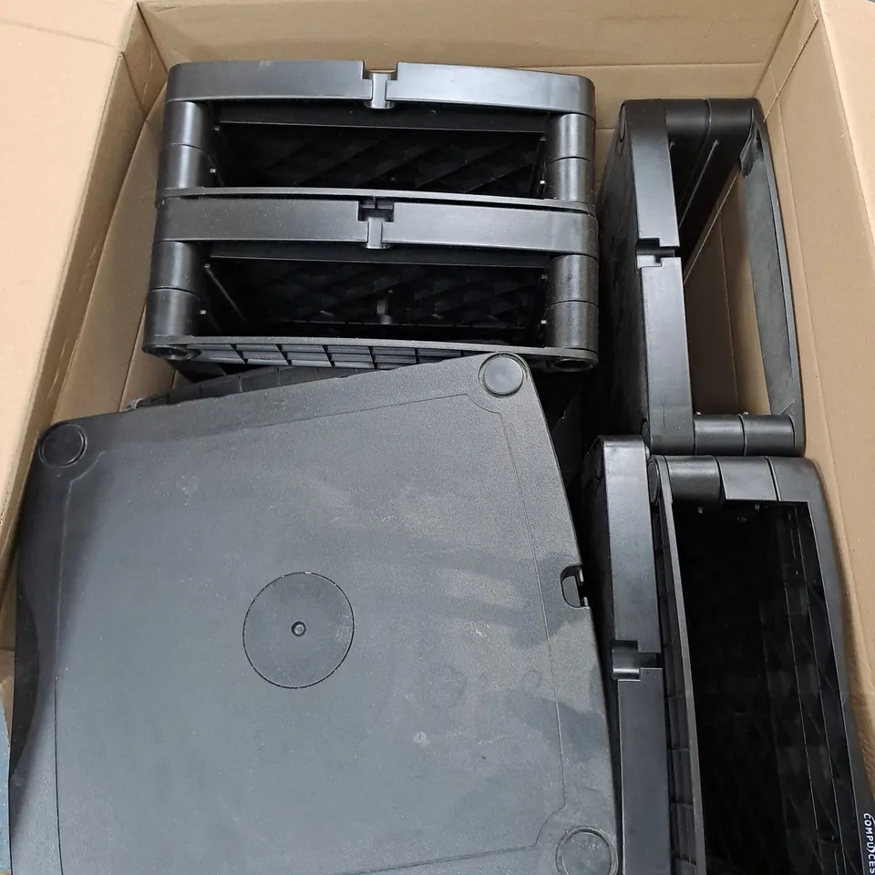 LARGE BOX OF ASSORTED OFFICE EQUIPMENT TOO INCLUDE STORAGE CONTAINERS 