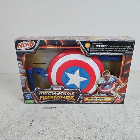 BOXED NERF MARVEL TECHSTRIKE MECHASAURS CAPTAIN AMERICA REDWING BLASTER