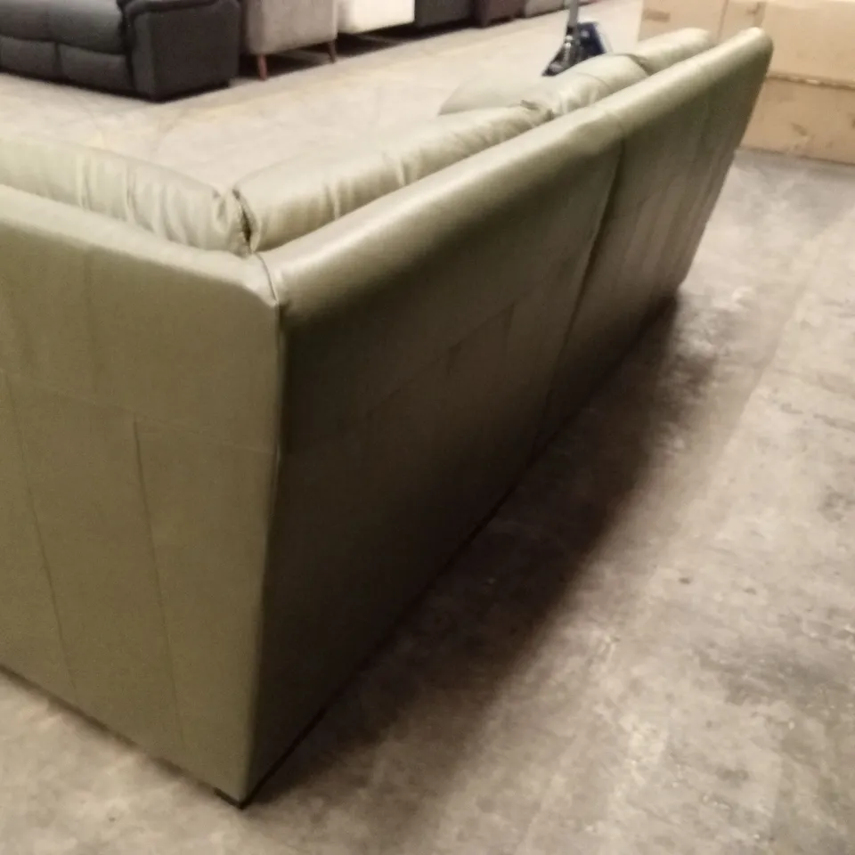 MARLOW ITALIAN LEATHER RIGHT HAND CORNER CHAISE - OLIVE RRP £2399
