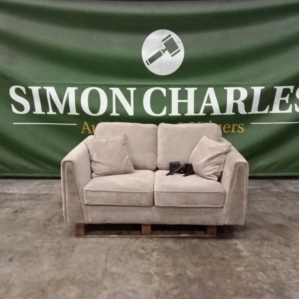 MESSINA 2 SEATER STANDARD BACK FABRIC SOFA - NATURAL RRP £599