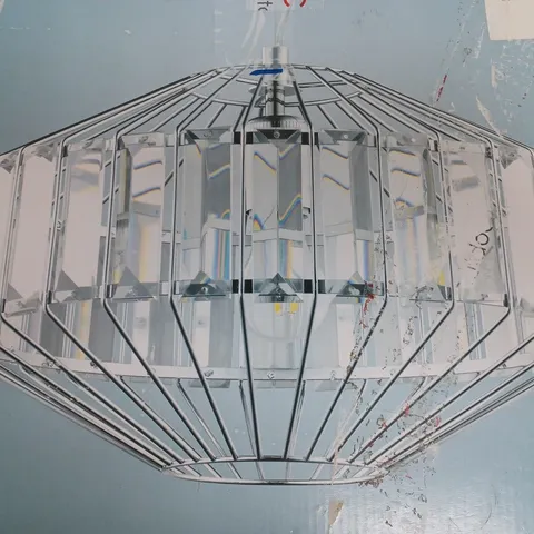 BOXED EGLO PEDROLA PENDANT LIGHT STEEL 60W CHROME
