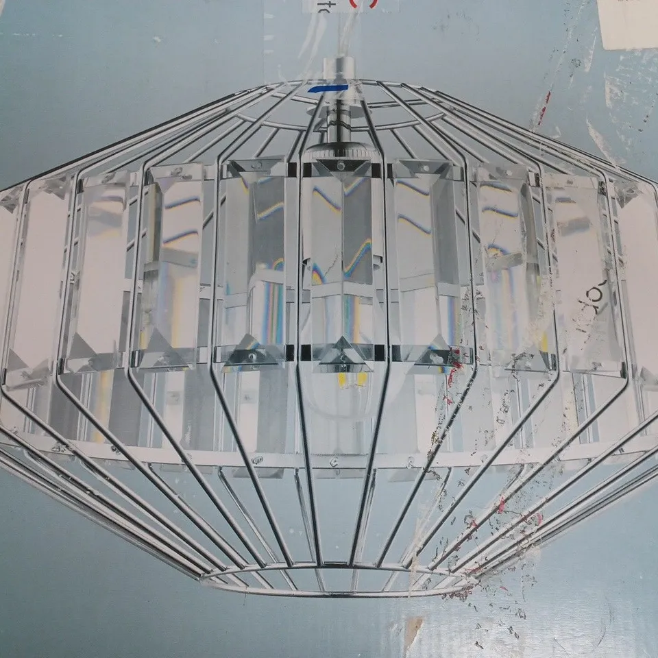 BOXED EGLO PEDROLA PENDANT LIGHT STEEL 60W CHROME