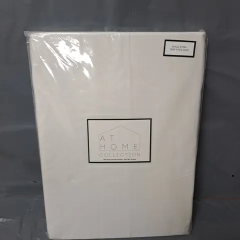 AT HOME COLLECTION SINGLE EXTRA DEEP FITTED SHEET IN WHITE