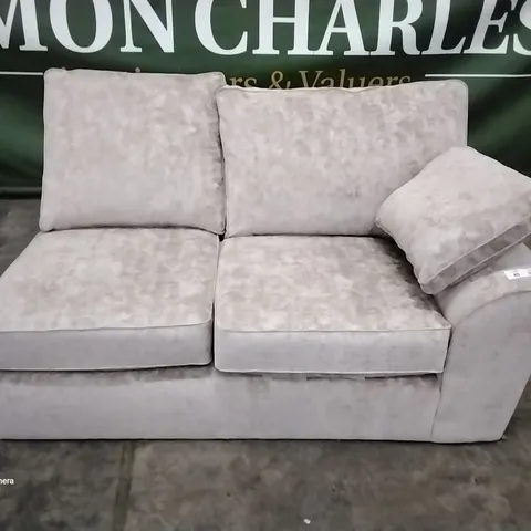 QUALITY DESIGNER STAMFORD 2 SEATER SECTION DISTRESSED VELOUR MID NATURAL 