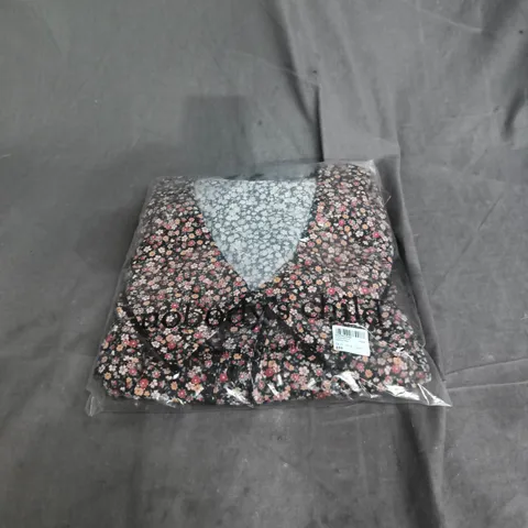 NOBODYS CHILD ISADORA SHIRT – FLORAL PRINT, BLACK, UK 12 (EU 40)