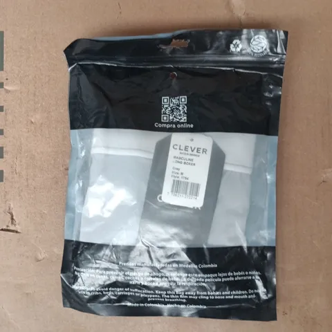 BAGGED CLEVER MASCULINE LONG BOXERS IN GREY SIZE MEDIUM