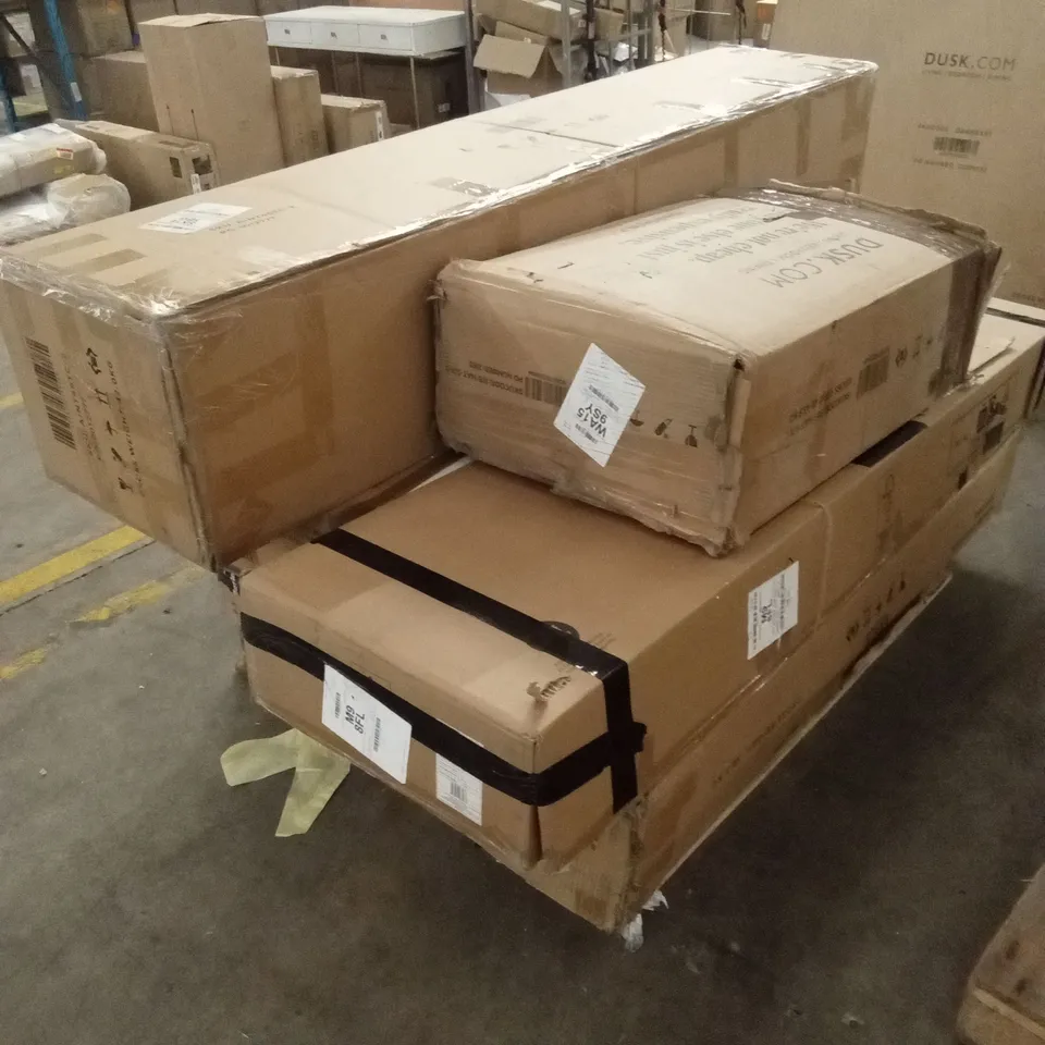 PALLET OF ASSORTED INCOMPLETE DUSK FURNITURE PARTS AND PIECES