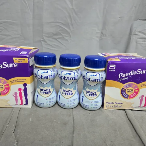 APPROXIMATELY 5 ASSORTED FOOD ITEMS TO INCLUDE - APTAMIL AND PAEDIASURE SHAKES 