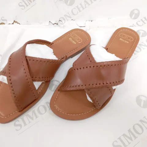 DUNE BROWN LEATHER SANDALS - 5