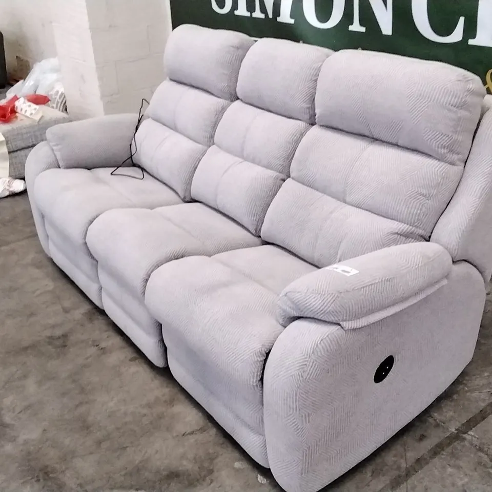 QUALITY BRITISH DESIGNED & MANUFACTURED G PLAN GREENWICH 3 SEATER POWER RECLINER SOFA SCALE DOVE FABRIC