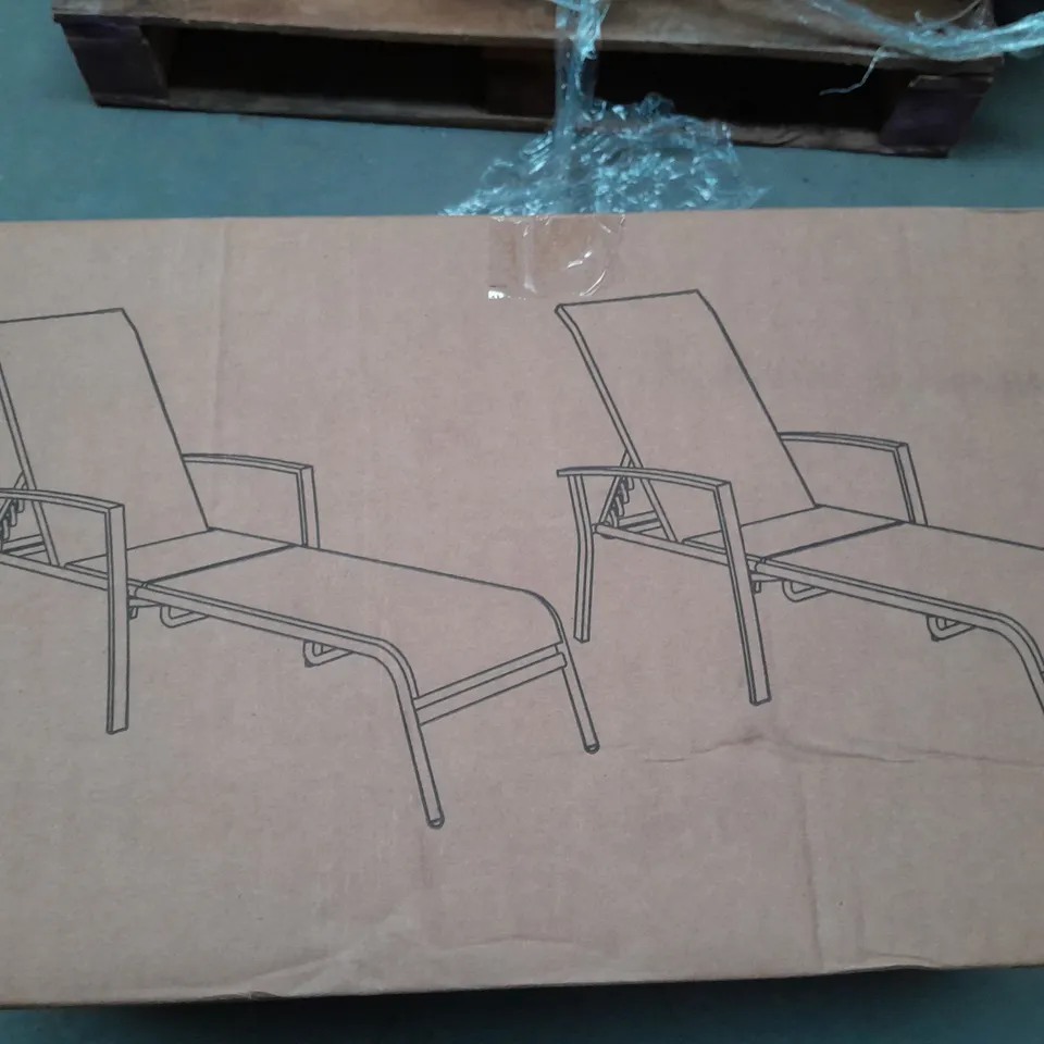 BOXED SET OF 2 ADJUSTABLE LOUNGERS - COLLECTION ONLY RRP £149