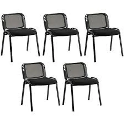 COSTWAY BLACK WATERFALL SEAT WAITING ROOM CHAIR 5 PACK