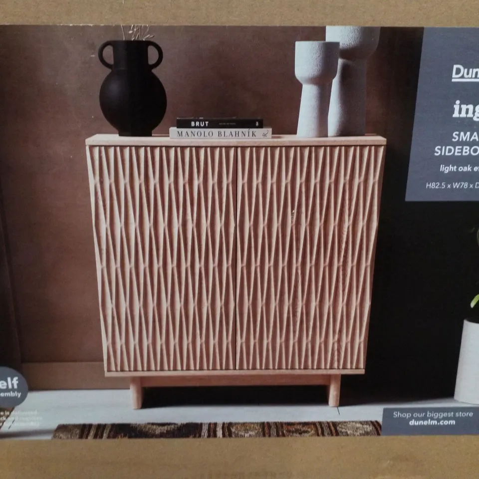 BOXED INGA SMALL SIDEBOARD OAK EFFECT