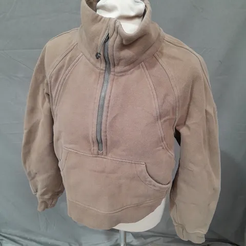 LULULEMON OVERSIZED FUNNEL NECK PULLOVER IN ARMY GREEN SIZE XS/S