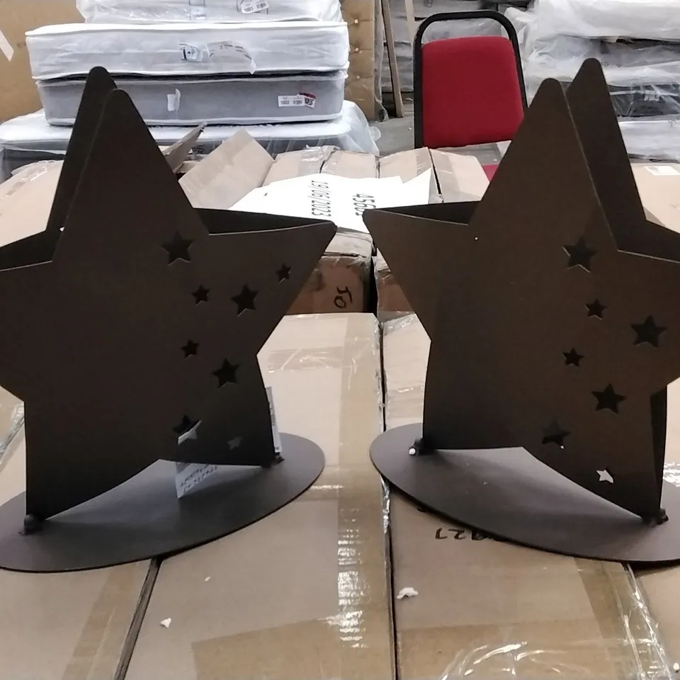 2 BOXED XMAS EDELROST STAR CANDLE HOLDER 