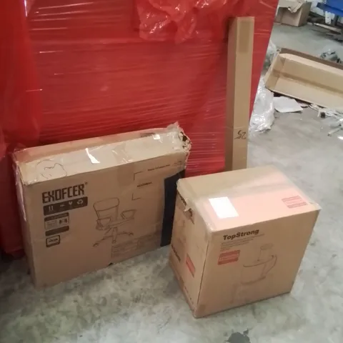 PALLET OF ASSORTED HOUSEHOLD GOODS AND PRODUCTS TO INCLUDE;OFFICE CHAIR,JUICER