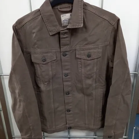 JACK & JONES COTTON SHIRT IN BROWN - M