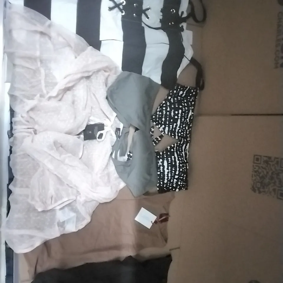 PALLET CONTAINING APPROXIMATELY 130 BRAND NEW DESIGNER WOMEN'S CLOTHES WHICH INCLUDE;JD WILLIAMS SWIMMING COSTUMES, TOPS ETC