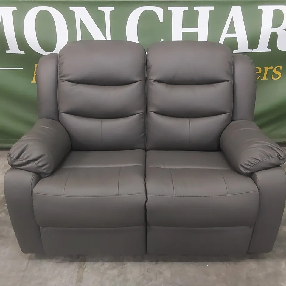 DESIGNER ROTHBURY 2 SEATER MANUAL RECLINER LEATHER UPHOLSTERED SOFA 