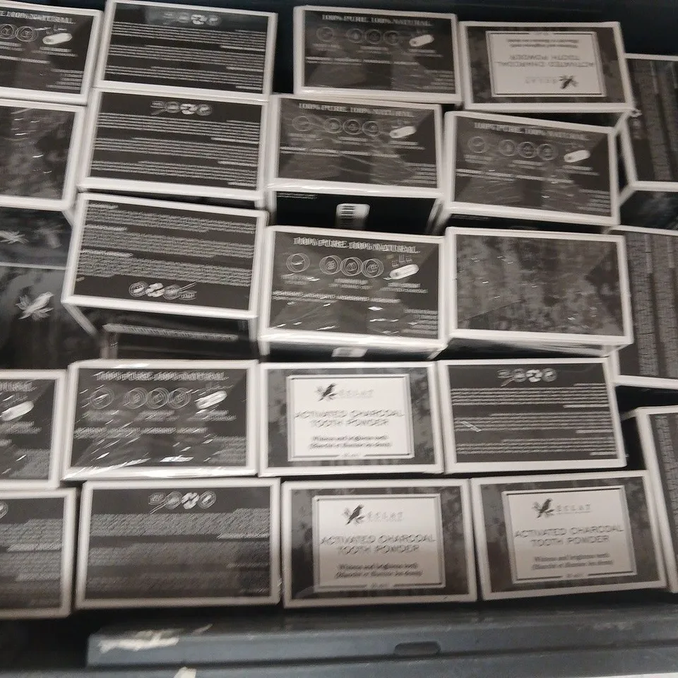 LARGE QUANTITY OF ECLAT ACTIVATED CHARCOAL TOOTH POWDER (60ML BOXES)