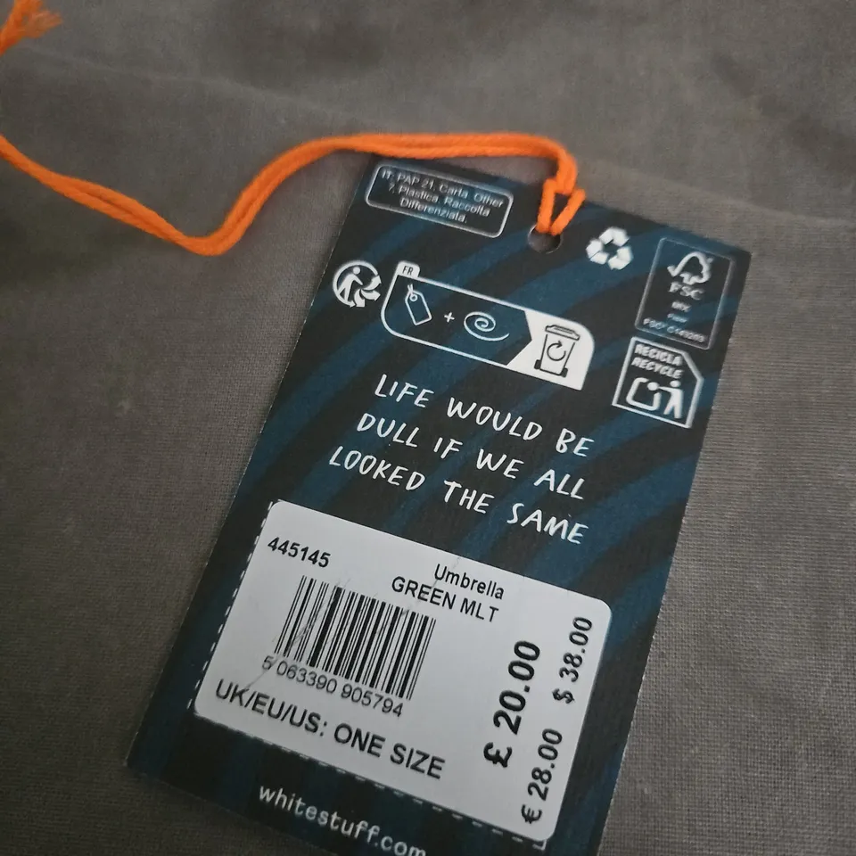 WHITE STUFF UMBRELLA – ONE SIZE – GREEN MALT