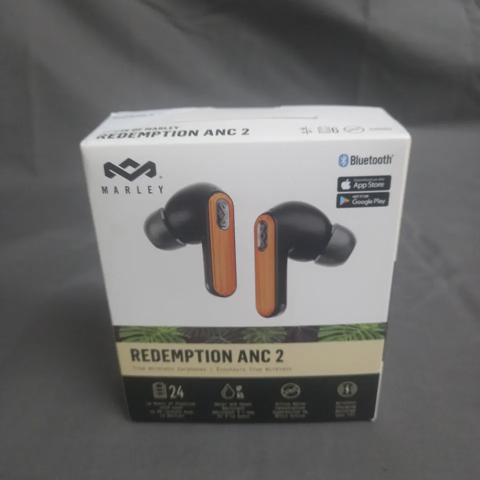 BOXED MARLEY REDEMPTION ANC 2 TRUE WIRELESS EARPHONES - BLACK