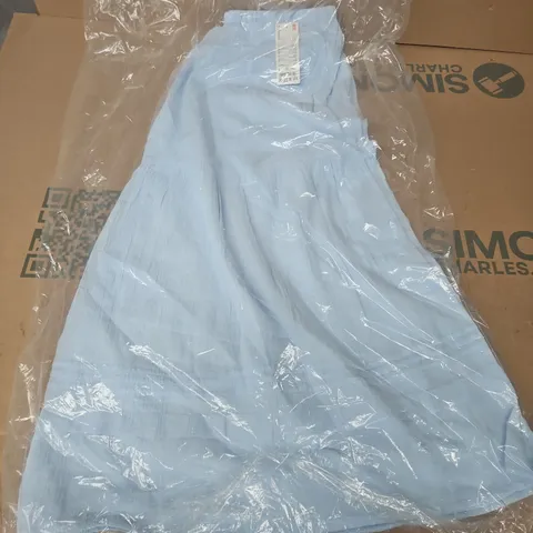 BAGGED UNIQLO WOMENS TIERED MAXI SKIRT IN BLUE - LARGE