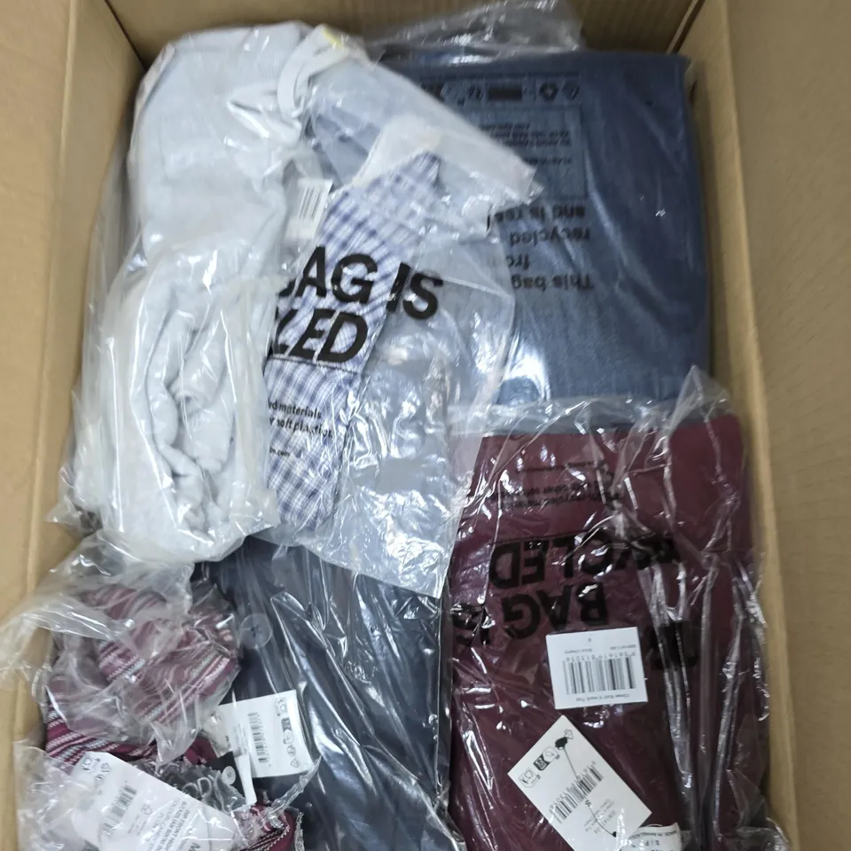 LARGE BOX OF APPROX 20 ASSORTED CLOTHING ITEMS
