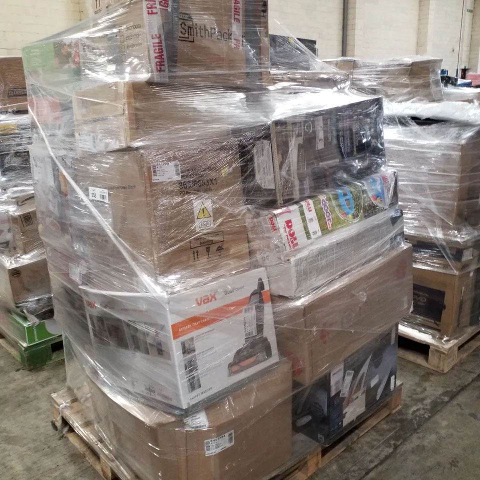 PALLET OF APPROXIMATELY 25 UNPROCESSED RAW RETURN HOUSEHOLD AND ELECTRICAL GOODS TO INCLUDE;