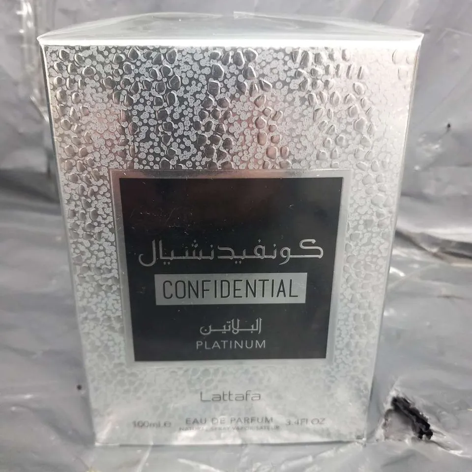 BOXED CONFIDENTIAL PLATINUM LATTAFA EAU DE PARFUM 100ML