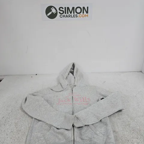 JACK WILLS GREY HOODIE, UK 6 (US 2) β ZIP FRONT, HOODED