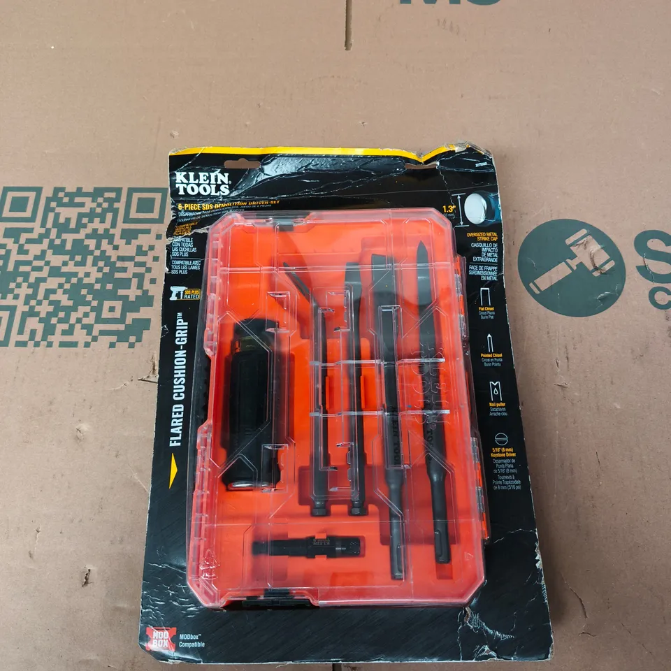 KLEIN TOOLS 6-PIECE SDS DEMOLITION DRIVER SET – ORANGE CASE