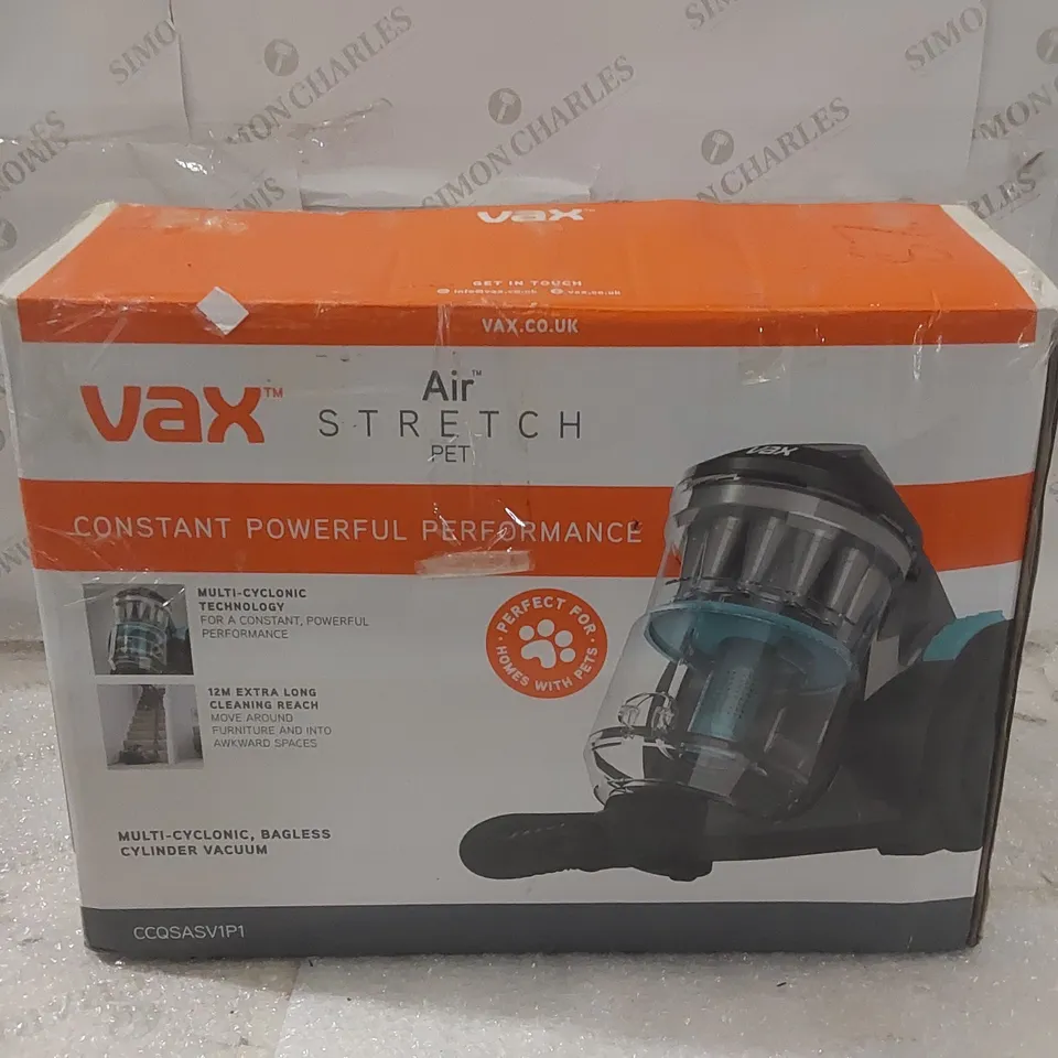 BOXED VAX AIR STRETCH PET MULTI-CYCLONIC BAGLESS CYLINDER VACUUM