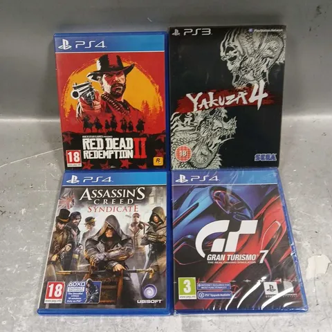 APPROXIMATELY 10 ASSORTED PS4/3 VIDEO GAMES TO INCLUDE BATMAN, RED DEAD REDEMPTION 2, WORLD WAR Z ETC 