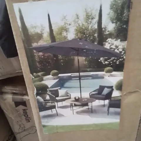 BOXED KEPLIN TILTING GARDEN PARASOL GREY