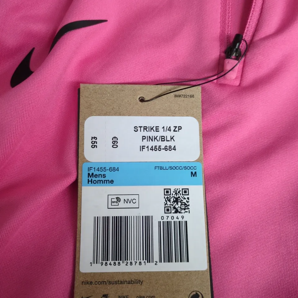 NIKE STRIKE 1/4 ZIP TOP – PINK/BLACK, MEN'S, SIZE M
