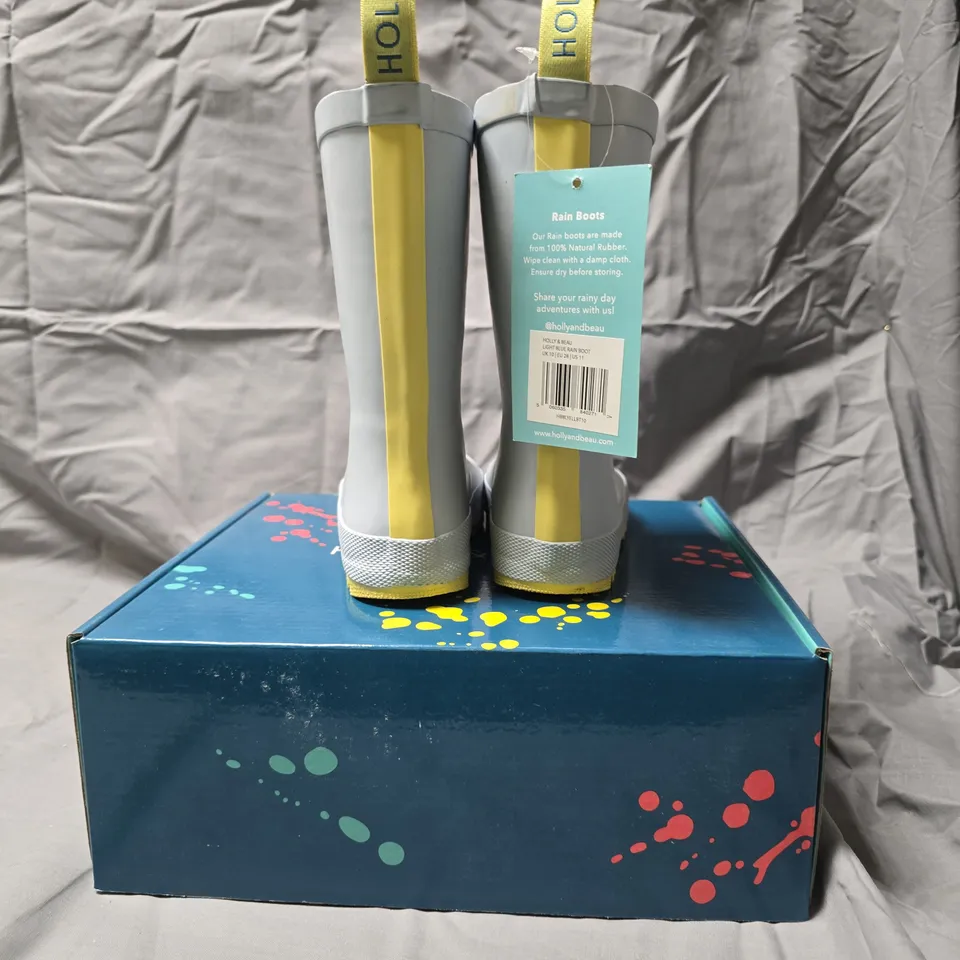 Holly & Beau Light Blue Rain Boots – Kids, UK 10 (EU 28, US 11)