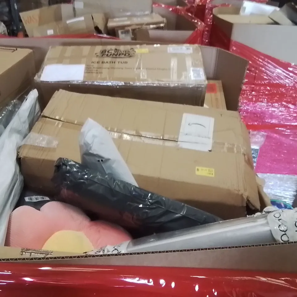PALLET OF ASSORTED HOUSEHOLD GOODS AND PRODUCTS TO INCLUDE;HAIR STEAMER,AIR COOLER,ROLLER BLINDS