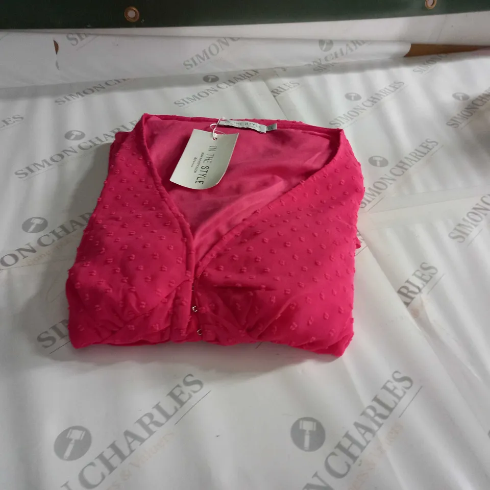 PINK DOBBY RUCHED WAIST MINI DRESS UK SIZE 12