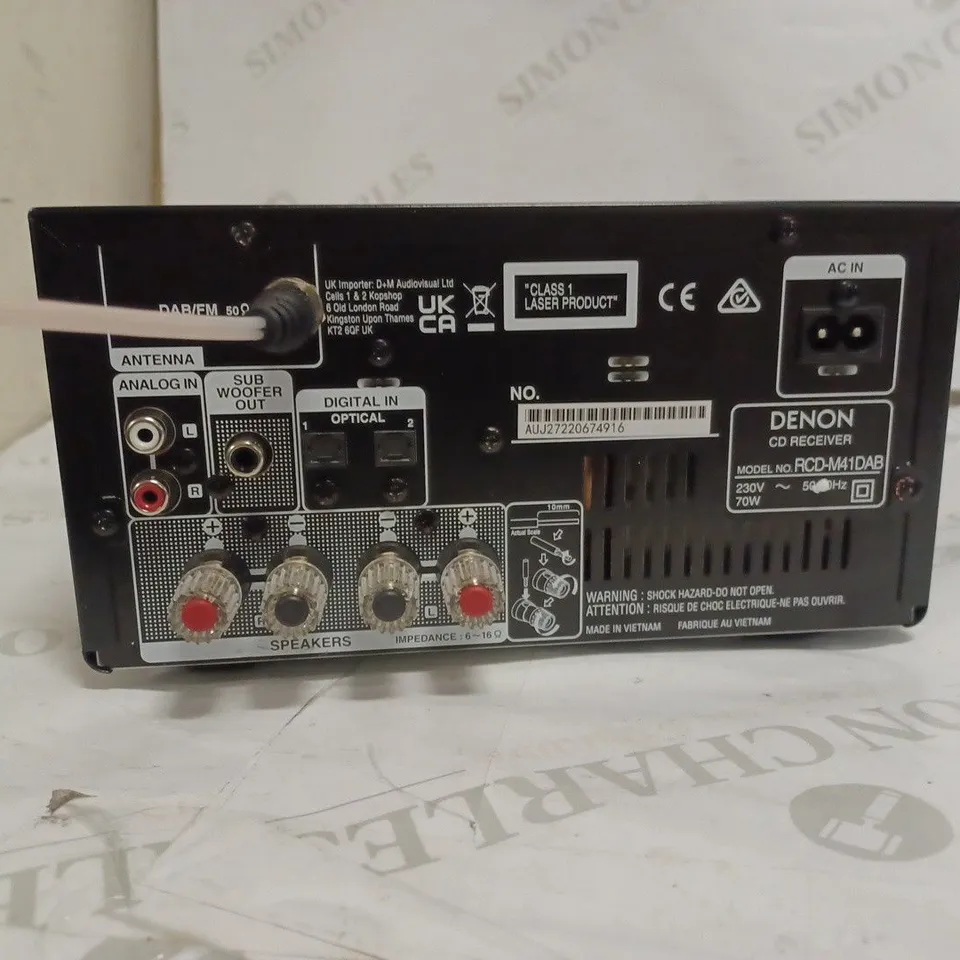 DENON RCD-M41DAB CD RECEIVER DAB/DAB+/FM/BLUETOOTH