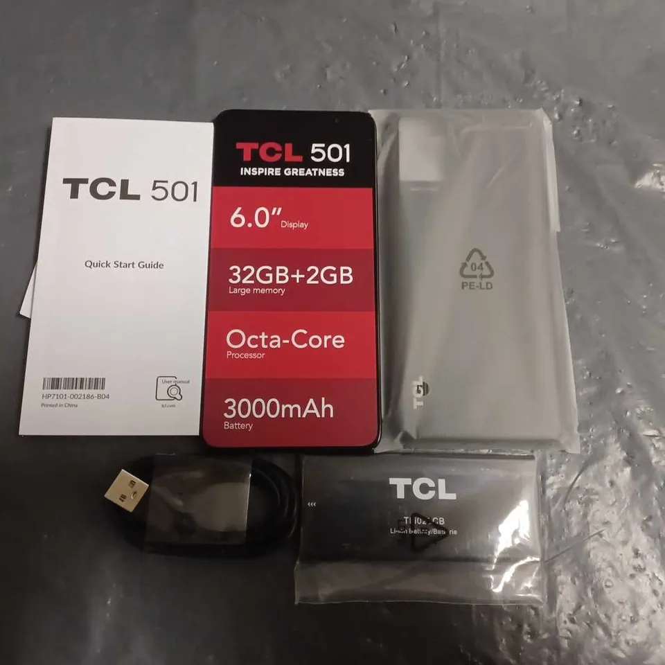 BOXED TCL 501 2+32GB MOBILE PHONE IN BLACK 