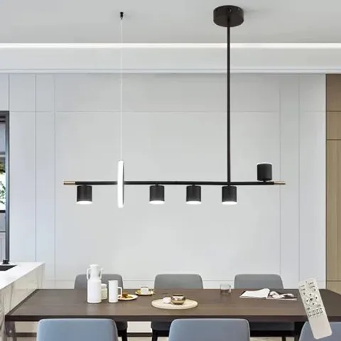 BOXED 8 LIGHT BLACK LED KITCHEN ISLAND 