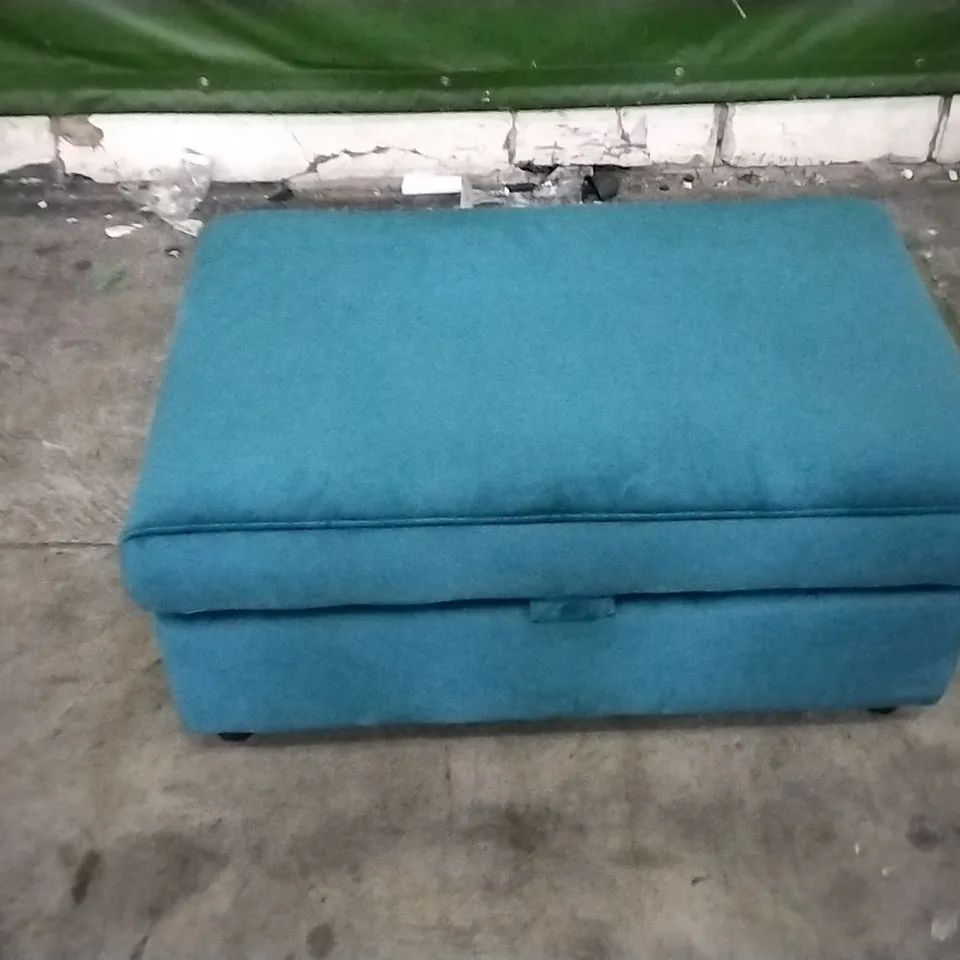 QUALITY DESIGNER TEAL LARGE STORAGE FOOTSTOOL