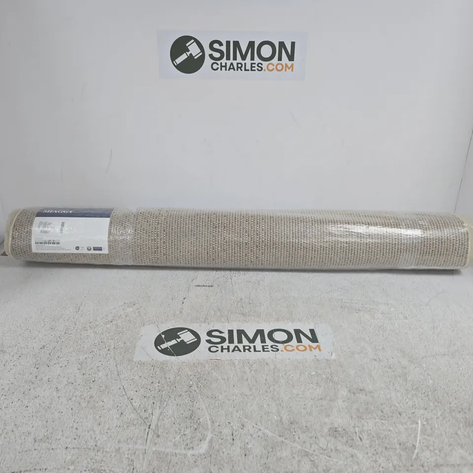 SHAGGY OXF00 BEIGE PLAIN RUG (120X170CM) - COLLECTION ONLY