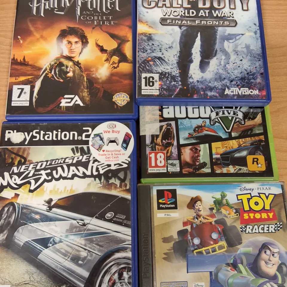 LOT OF 11 ASSORTED COMPUTERS GAMES TO INCLUDE GRAND THEFT AUTO FOR PS2, SONIC FOR XBOX 360 AND TOY STORY RACER FOR PS1