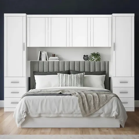 BOXED KIMBERLEY 6 DOOR 6 DRAWER OVER BED STORAGE - WHITE (1 BOX)