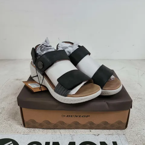 DUNLOP SELINA CHARCOAL SANDALS SIZE 38 BOXED