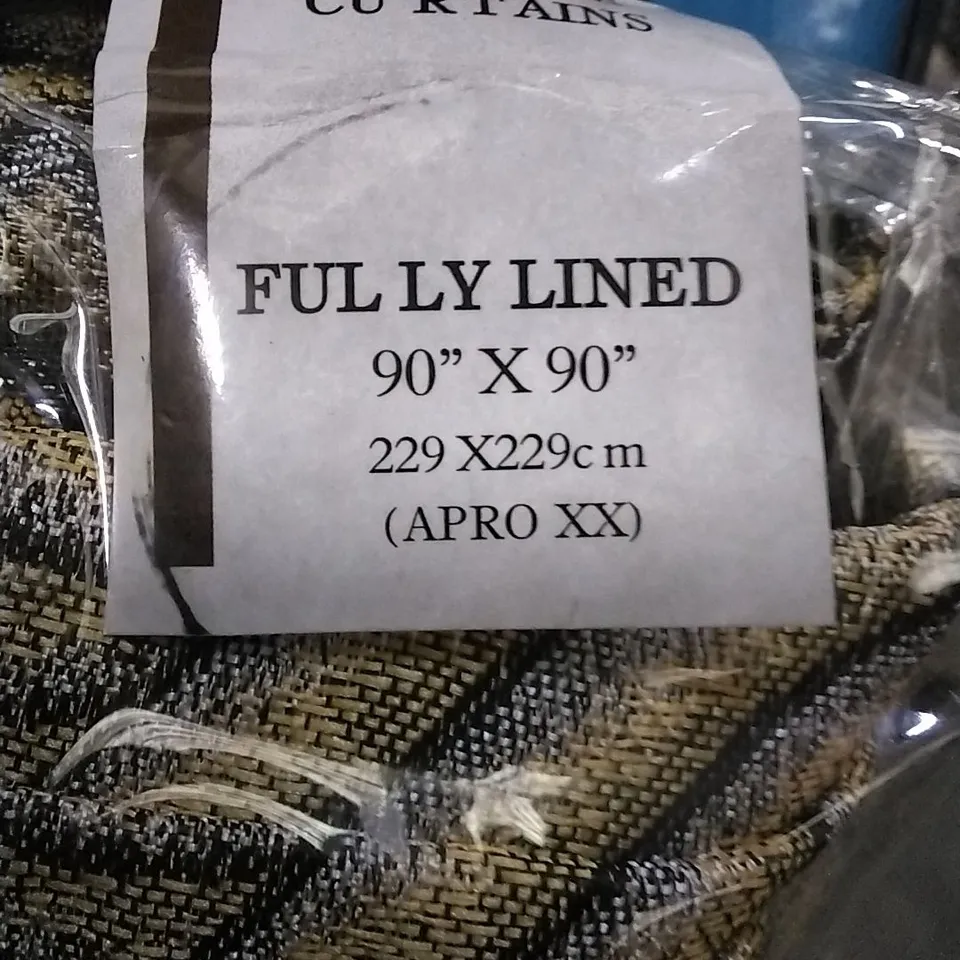 BAGGED PRIME LINENS FULLY LINED CURTAINS ANNELISE POLYESTER PAIR 229CM X 229CM APPROX