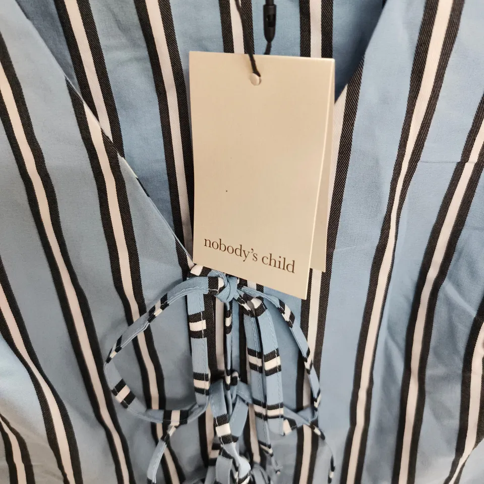 NOBODYS CHILD POSEY MIDI DRESS BLUE STRIPE UK 10 TAGGED RRP £85