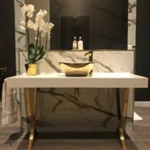 MARBLE & GOLD WASH BASIN & STAND